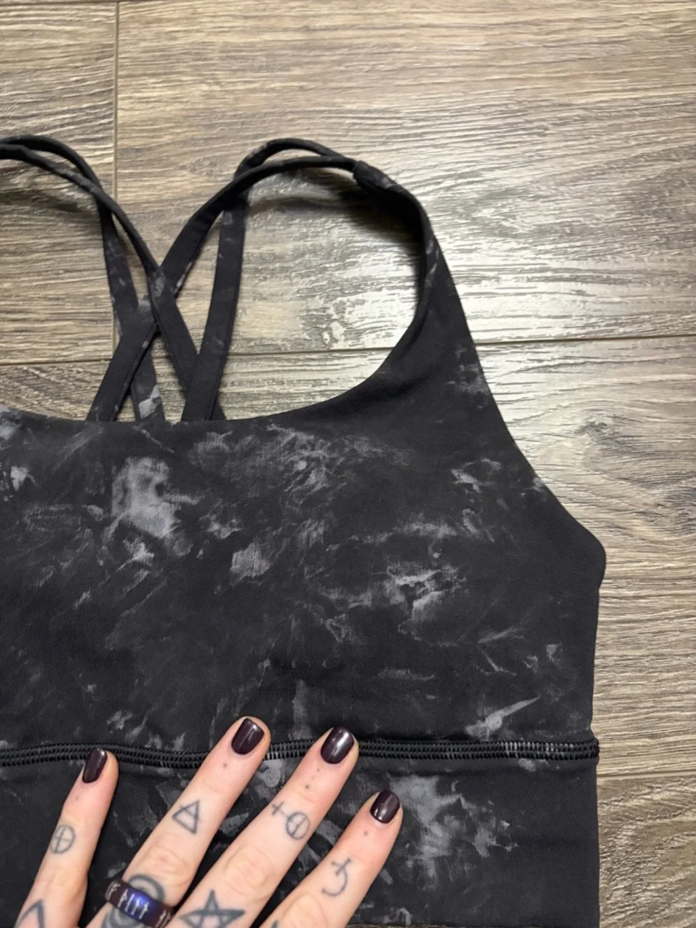 Lululemon Energy Longline Bra *Medium Support, B–D (Aquila Black Multi) Size 4